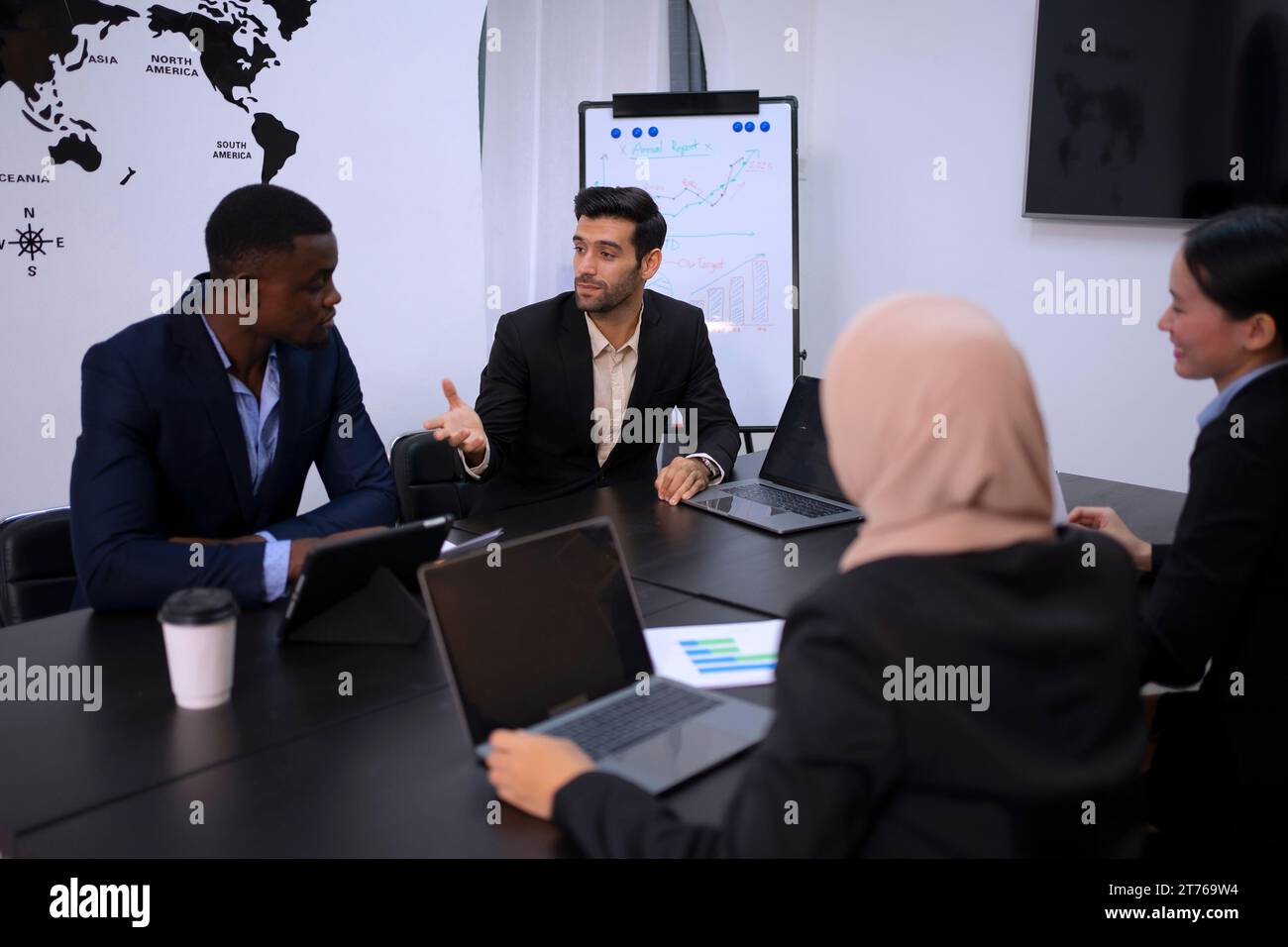 White collar workers are meeting at office. Business and occupation concept. Stock Photo