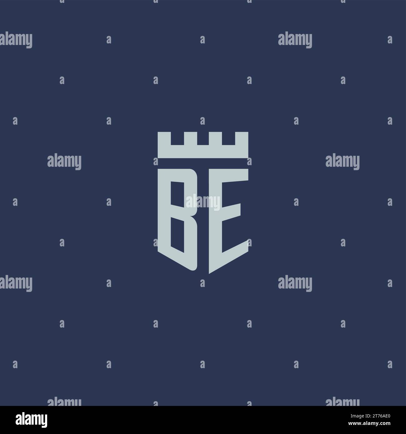 BE logo monogram with fortress castle and shield style design ideas ...