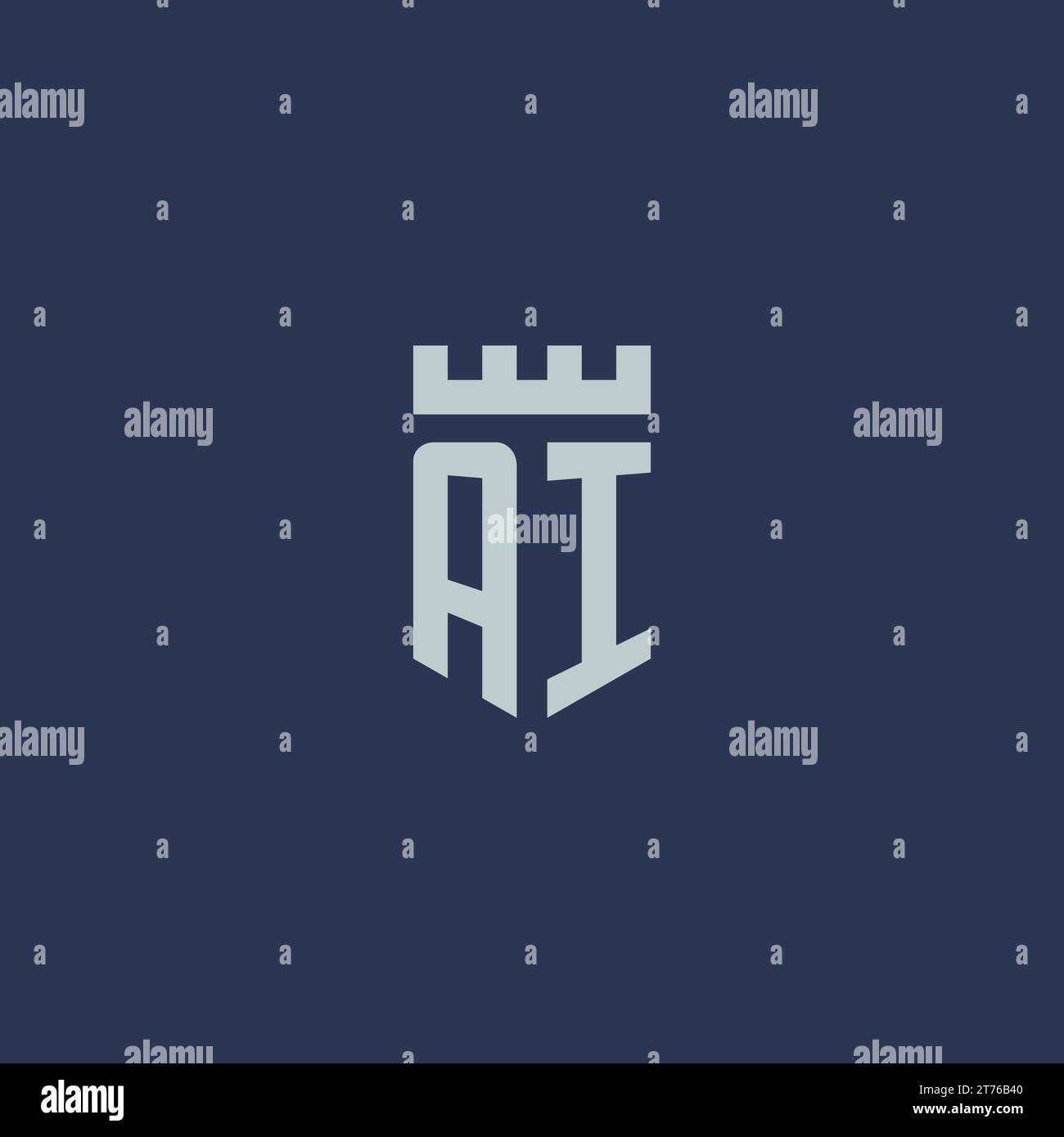 AI logo monogram with fortress castle and shield style design ideas ...