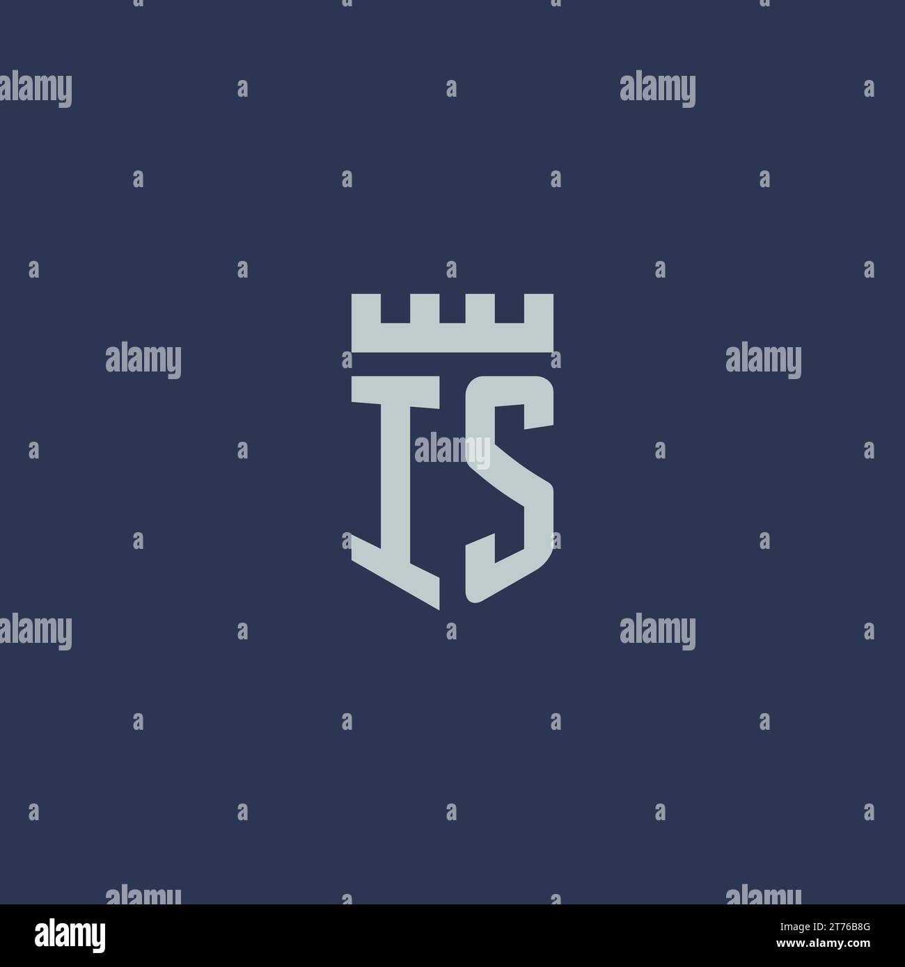 IS logo monogram with fortress castle and shield style design ideas ...