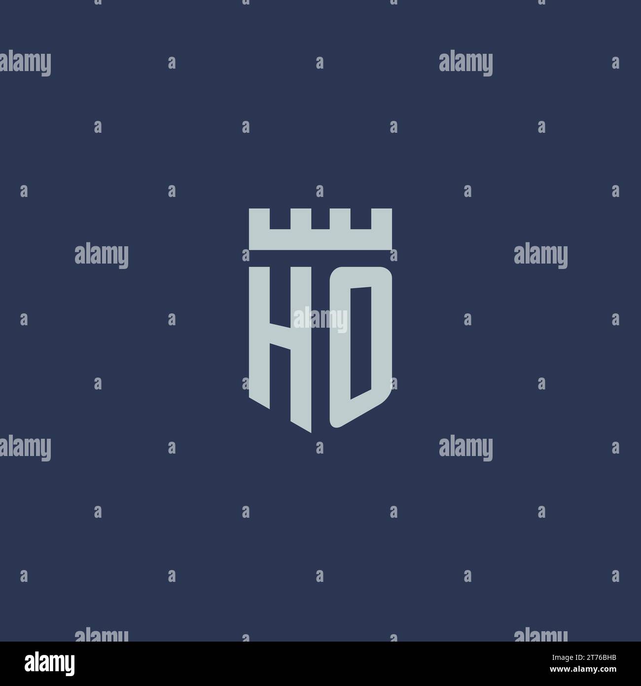 HO logo monogram with fortress castle and shield style design ideas ...