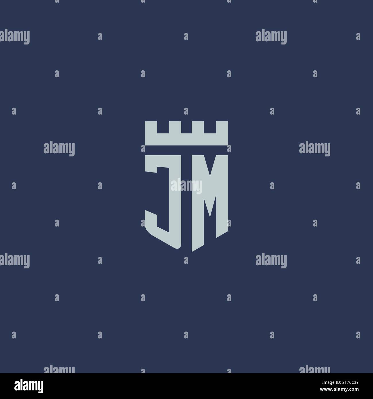 JM logo monogram with fortress castle and shield style design ideas ...