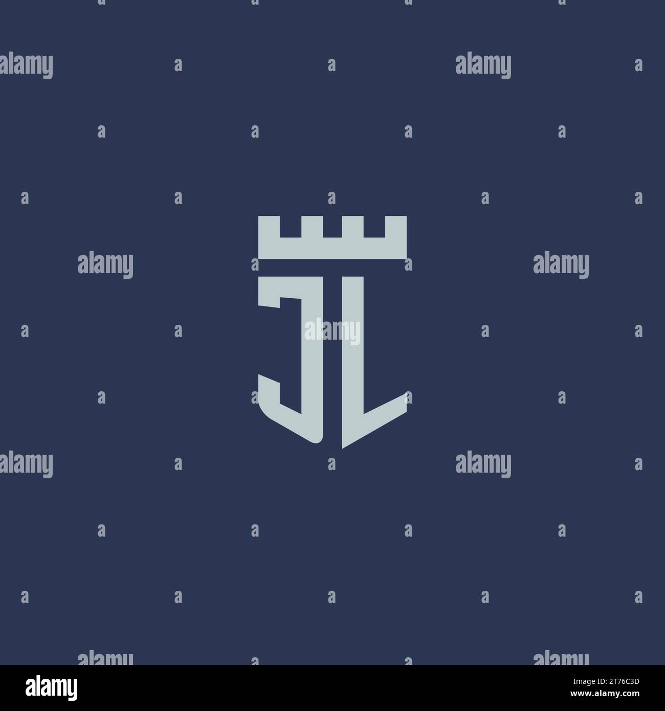 JL logo monogram with fortress castle and shield style design ideas ...