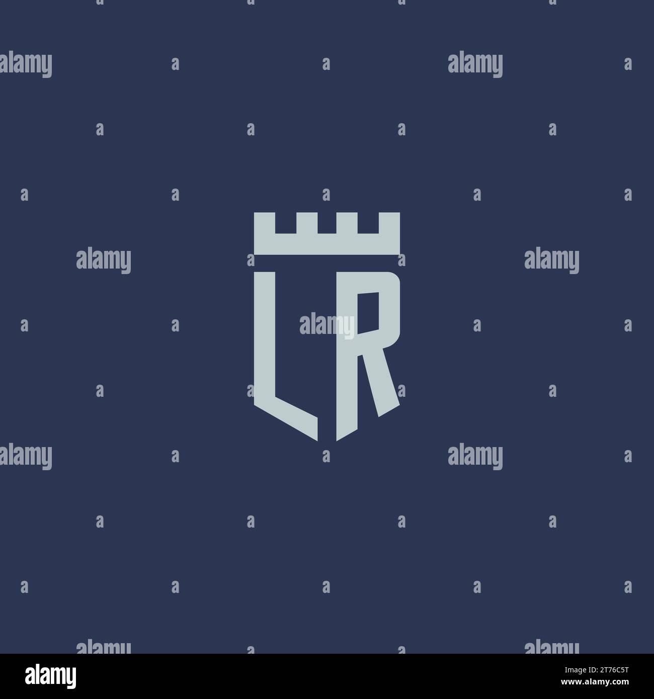 LR logo monogram with fortress castle and shield style design ideas ...
