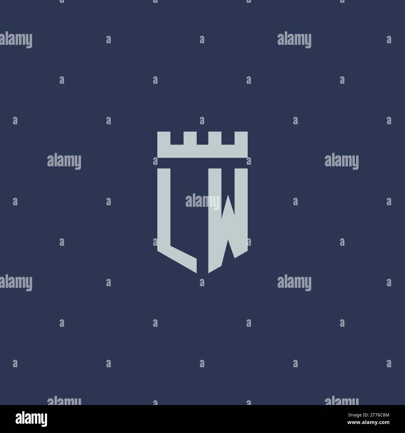 LW logo monogram with fortress castle and shield style design ideas ...