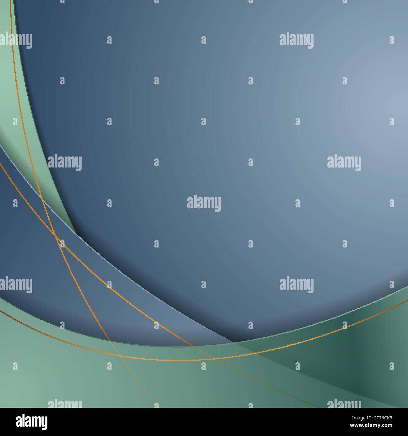 Blue, green and bronze corporate wavy abstract background. Vector graphic design Stock Vector