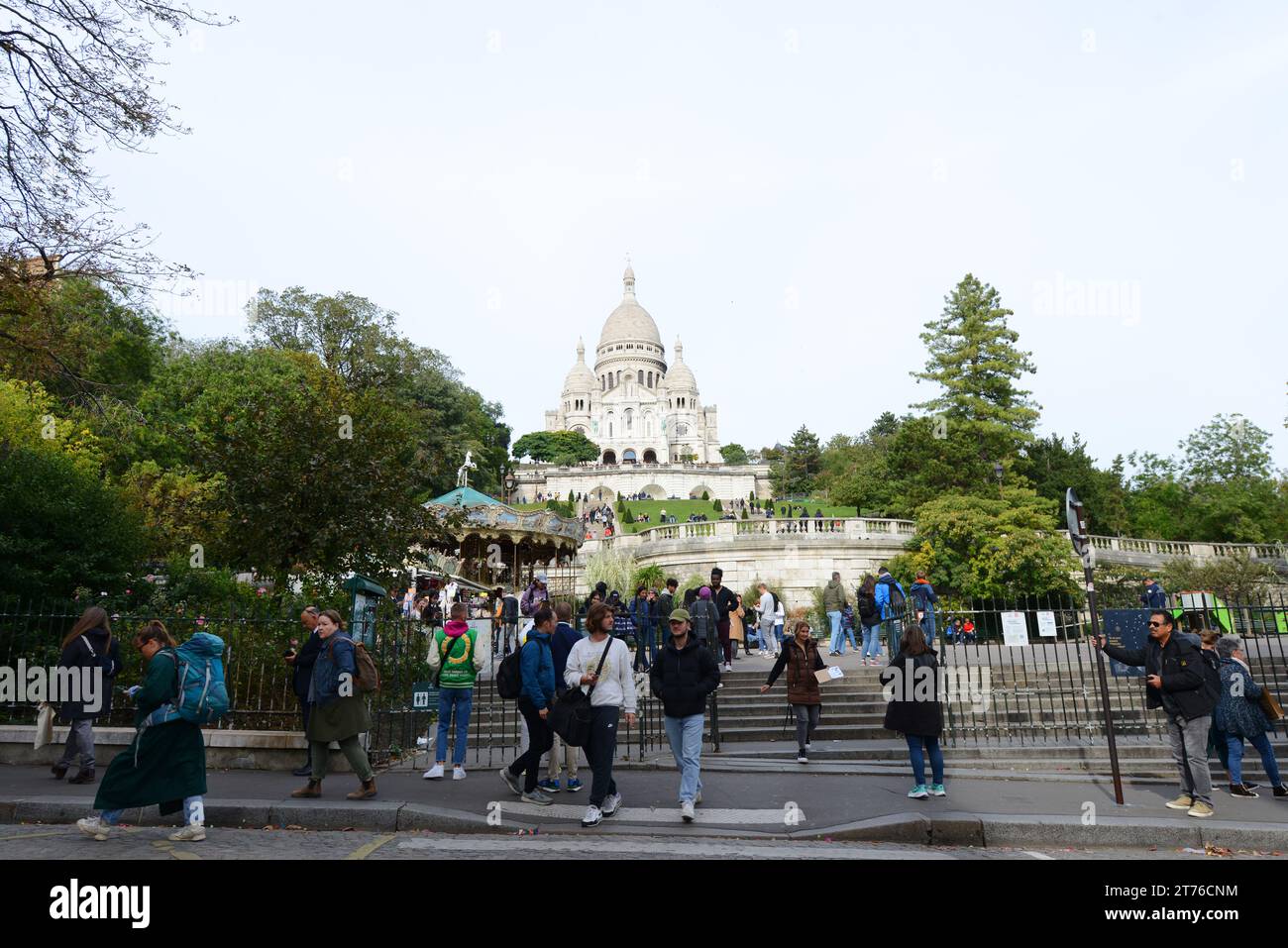 The Basilica of Sacré-Cœur de Montmartre in Paris, France. Stock Photo
