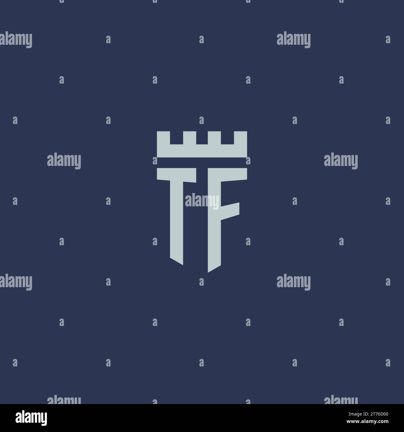 TF logo monogram with fortress castle and shield style design ideas ...