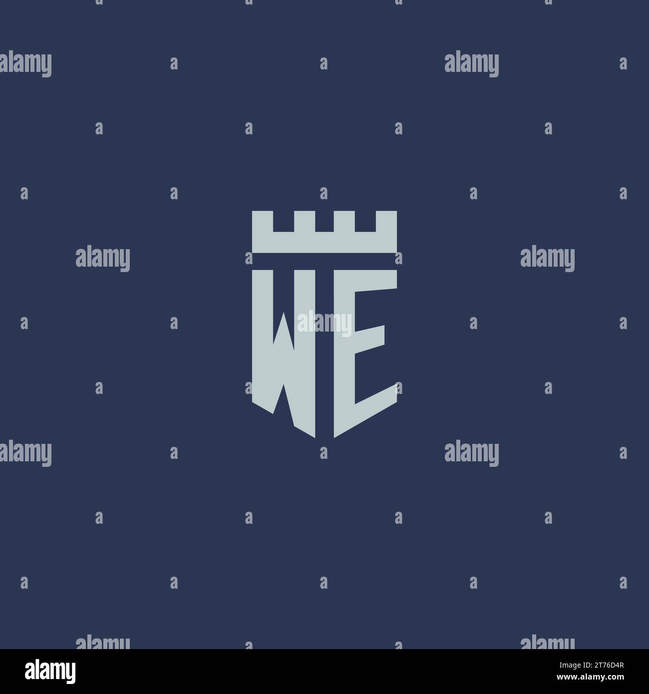 WE logo monogram with fortress castle and shield style design ideas ...
