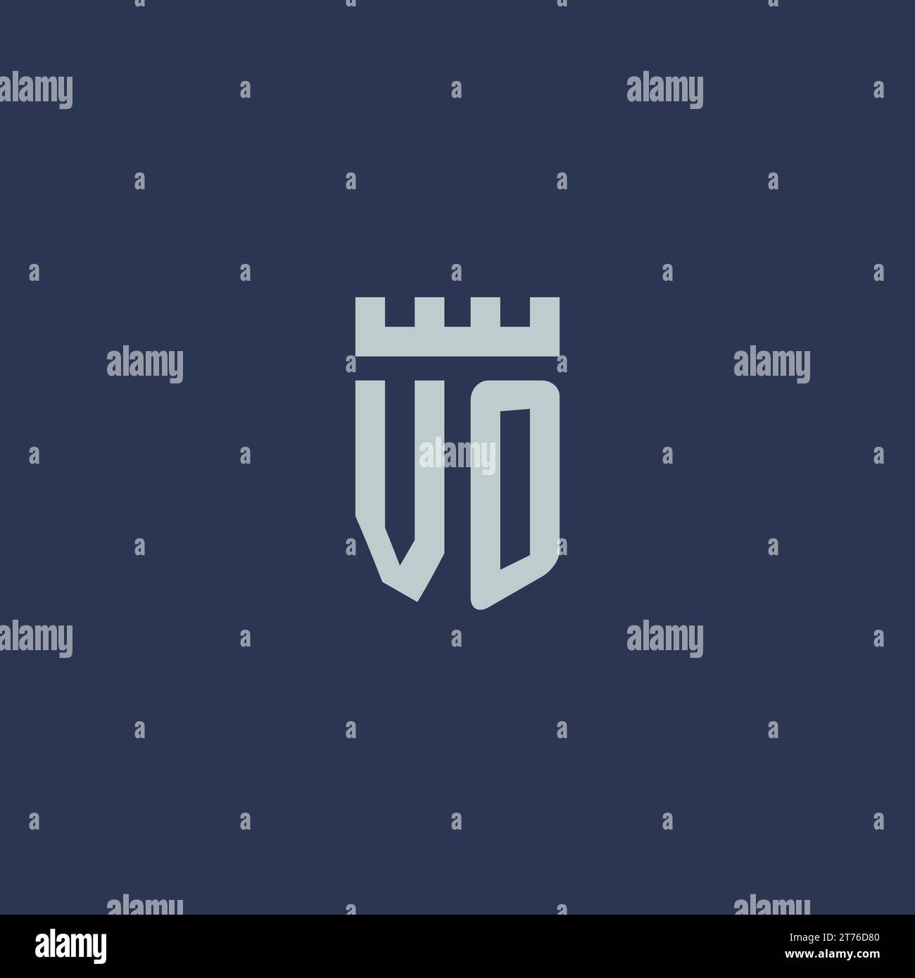 VO logo monogram with fortress castle and shield style design ideas ...