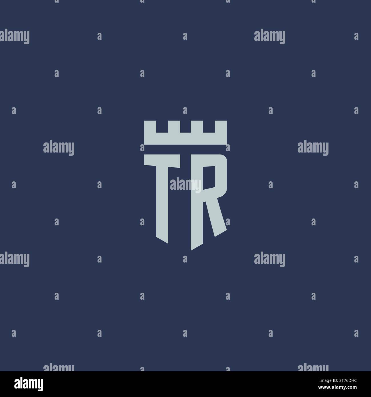 TR logo monogram with fortress castle and shield style design ideas ...