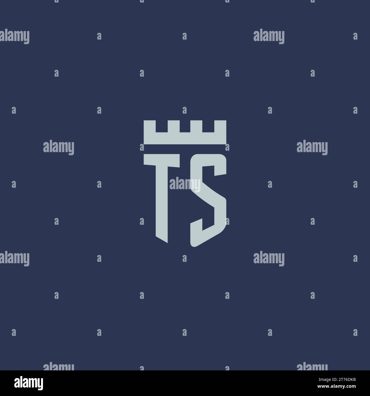 TS logo monogram with fortress castle and shield style design ideas ...