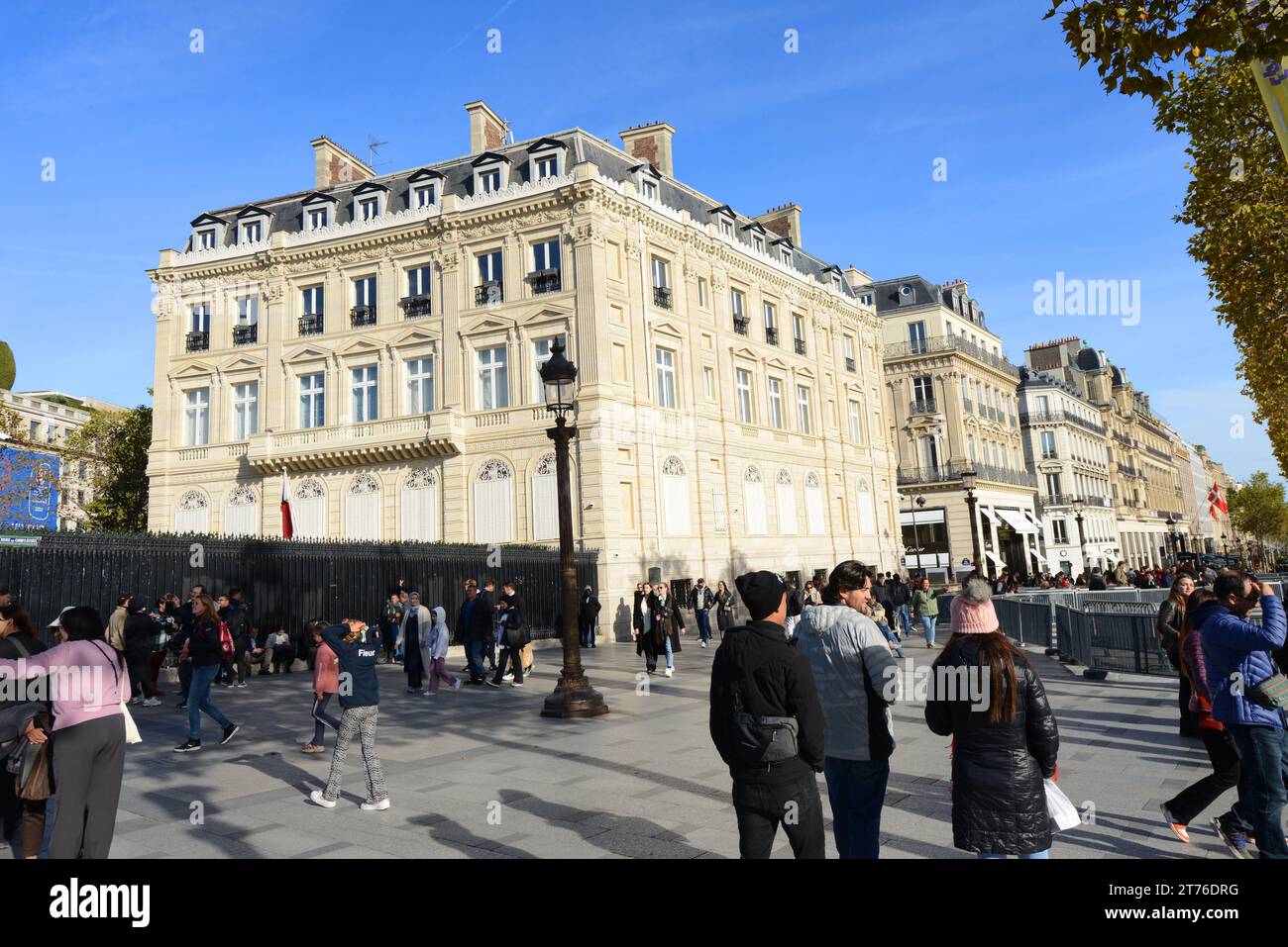 Walking on the iconic Champs-Élysées in the 8th arrondissement of Paris, France. Stock Photo