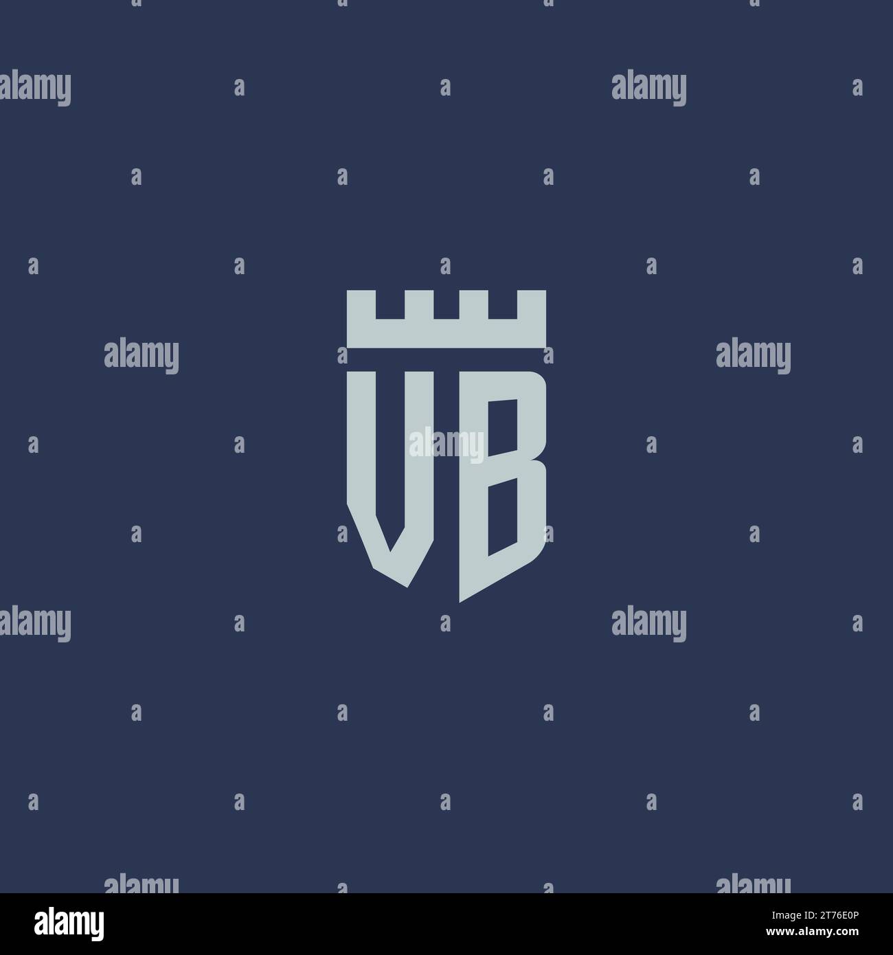 VB logo monogram with fortress castle and shield style design ideas ...