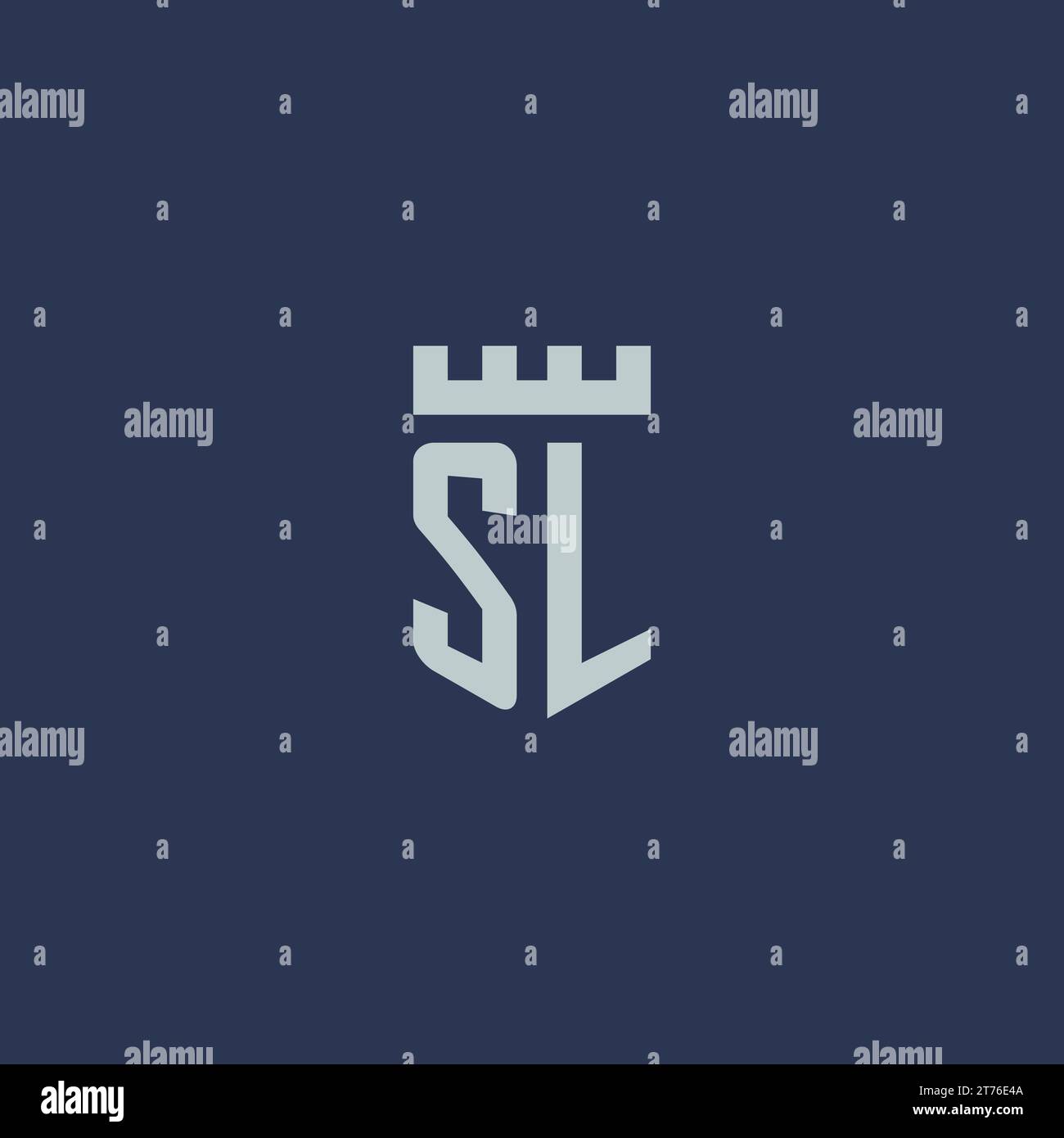 SL logo monogram with fortress castle and shield style design ideas ...
