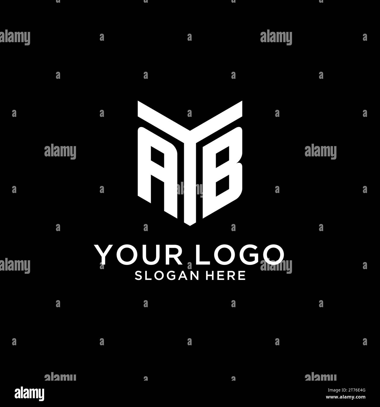 AB mirror initial logo, creative bold monogram initial design style vector graphic Stock Vector