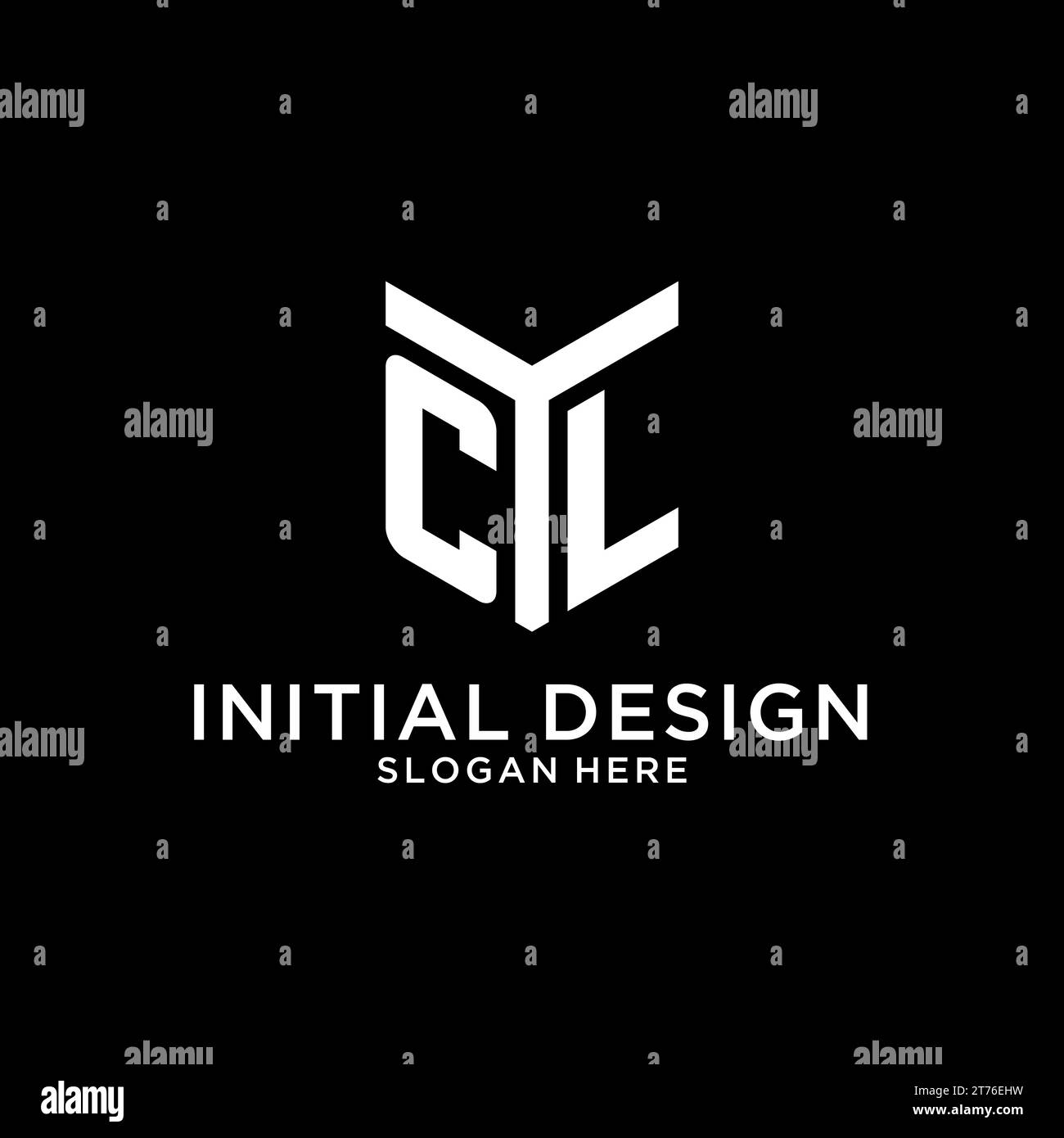 CL mirror initial logo, creative bold monogram initial design style vector graphic Stock Vector