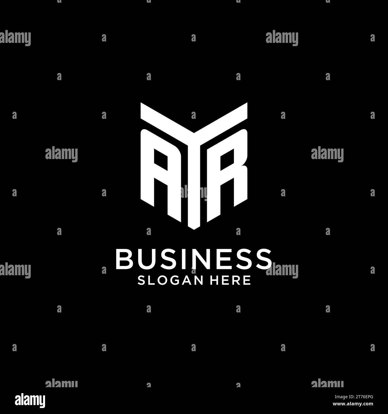 AR mirror initial logo, creative bold monogram initial design style vector graphic Stock Vector