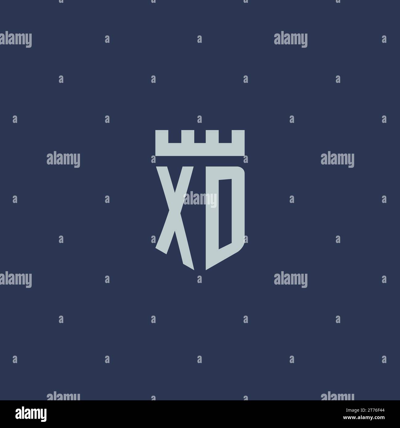 XD logo monogram with fortress castle and shield style design ideas ...