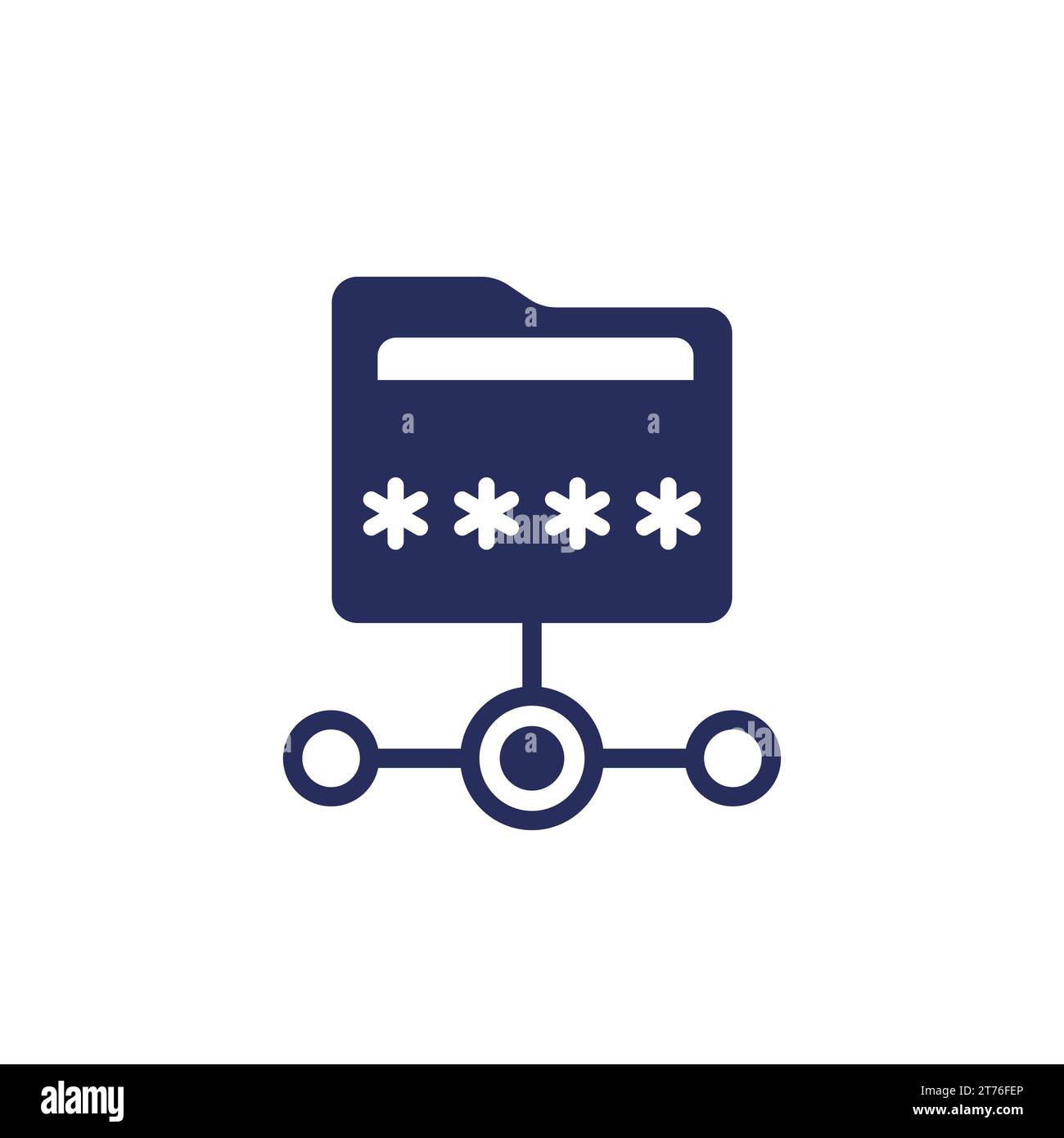 folder with a password icon, vector pictogram Stock Vector