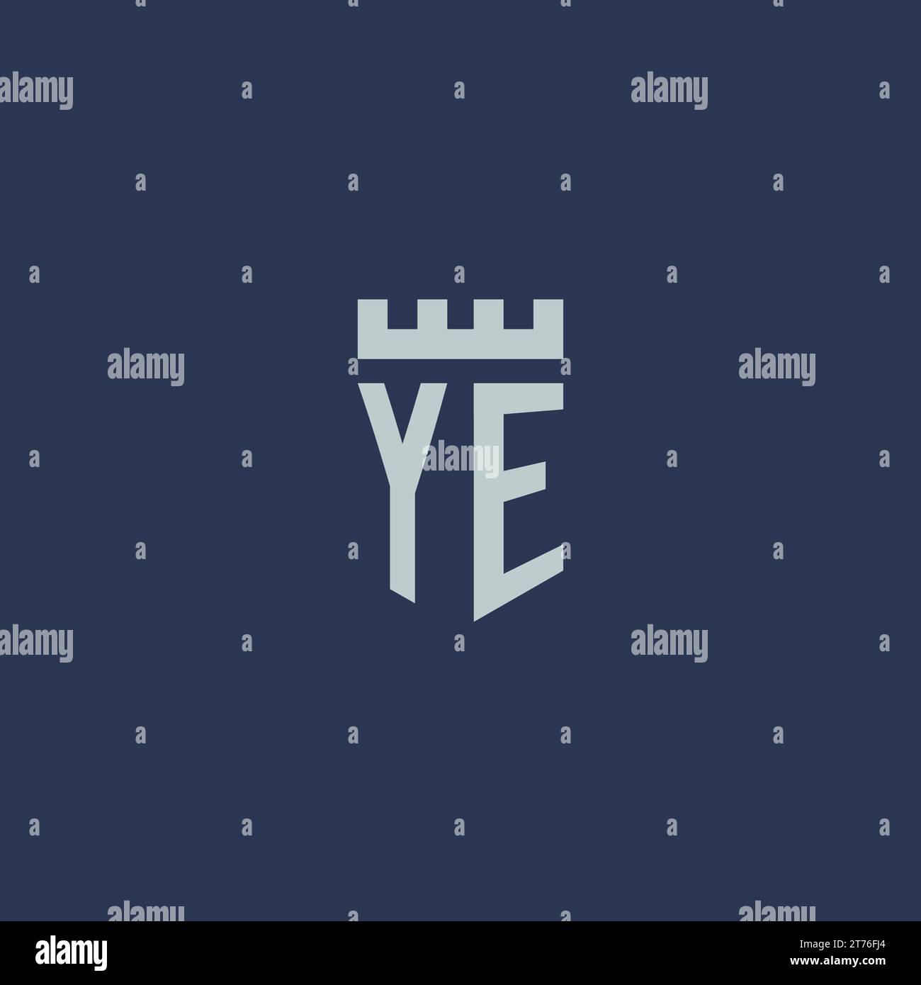 YE logo monogram with fortress castle and shield style design ideas ...