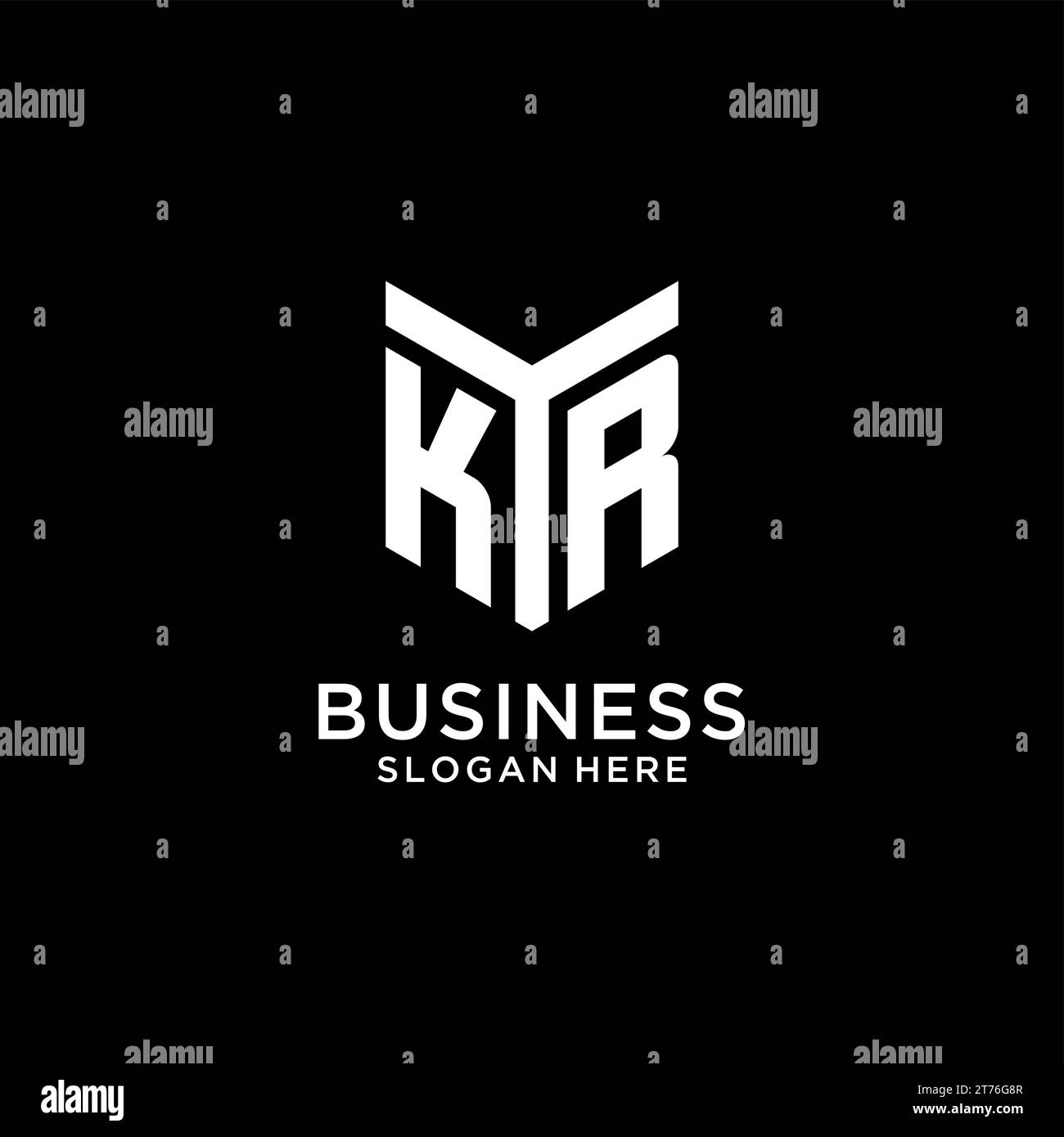 KR mirror initial logo, creative bold monogram initial design style vector graphic Stock Vector