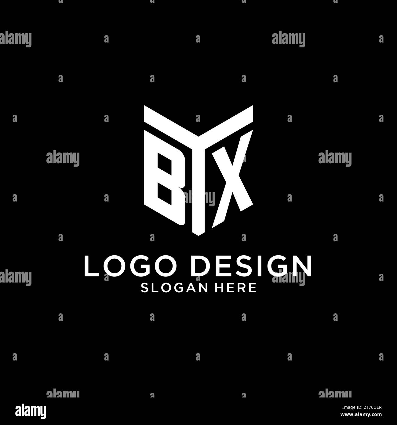 BX mirror initial logo, creative bold monogram initial design style