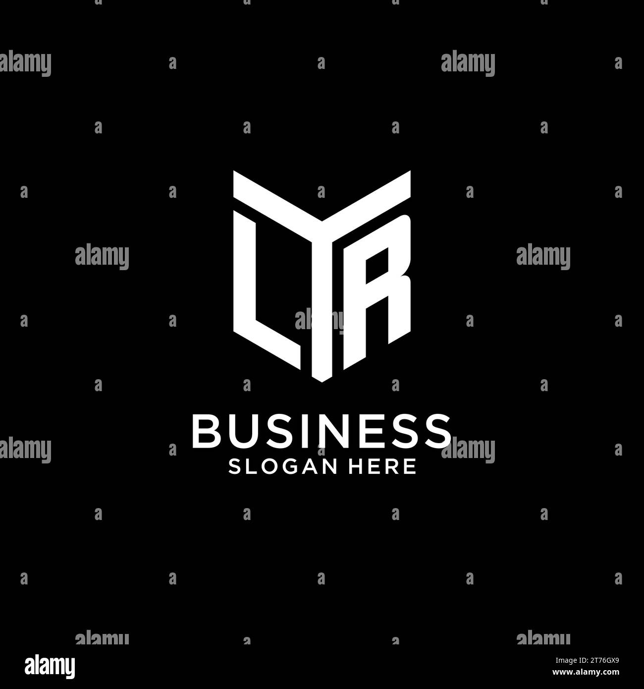 LR mirror initial logo, creative bold monogram initial design style vector graphic Stock Vector