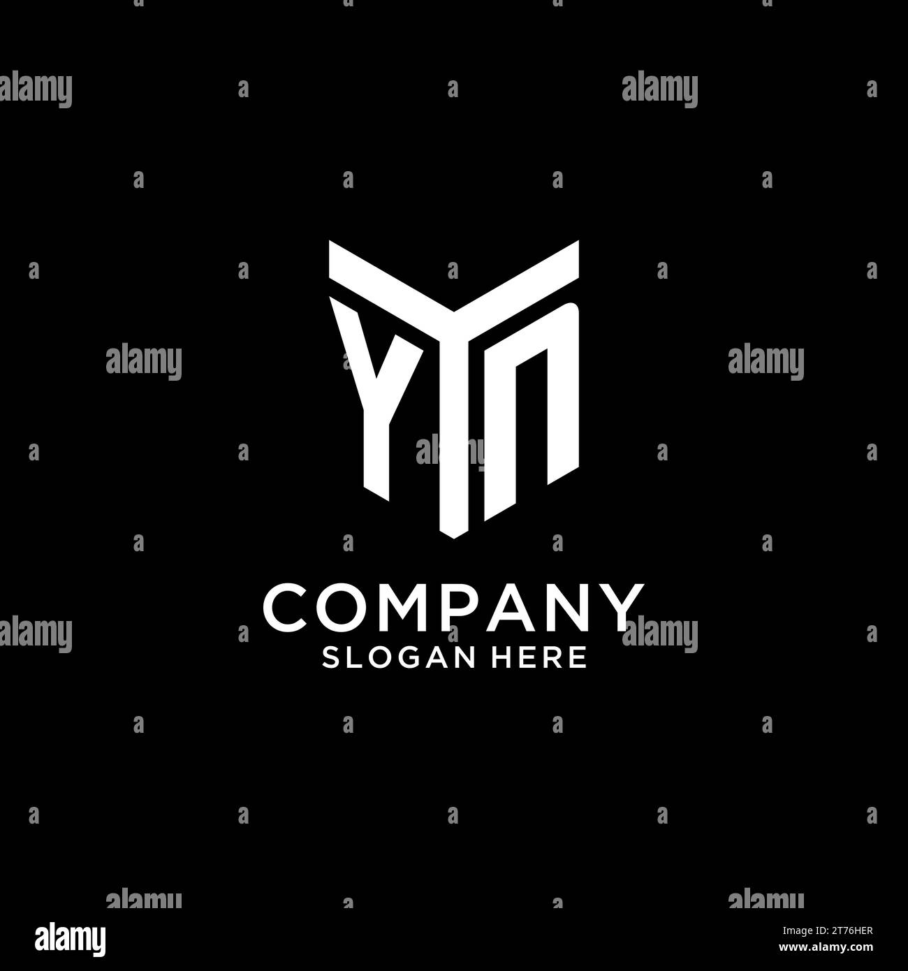 YN mirror initial logo, creative bold monogram initial design style ...