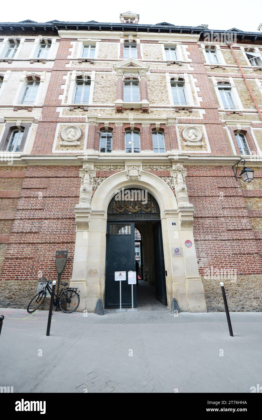 The Collège Sainte-Barbe in the Latin Quarter in Paris, France. Stock Photo