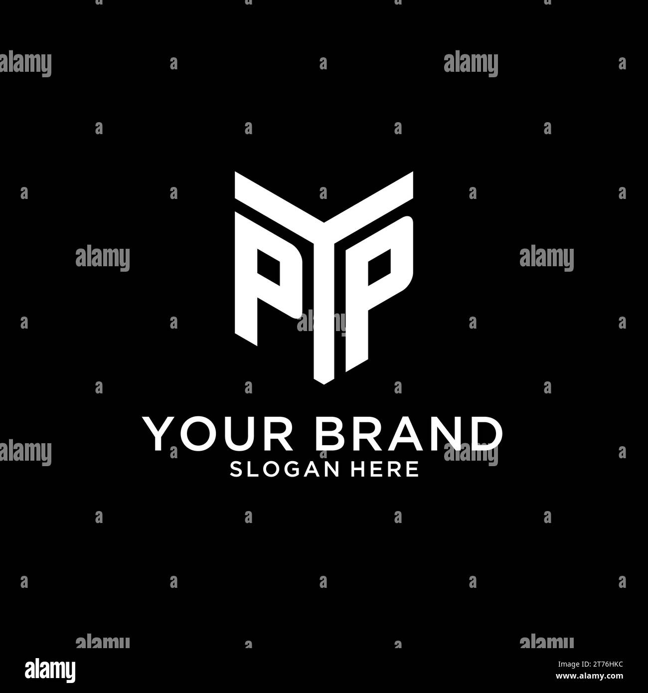 PP mirror initial logo, creative bold monogram initial design style vector graphic Stock Vector