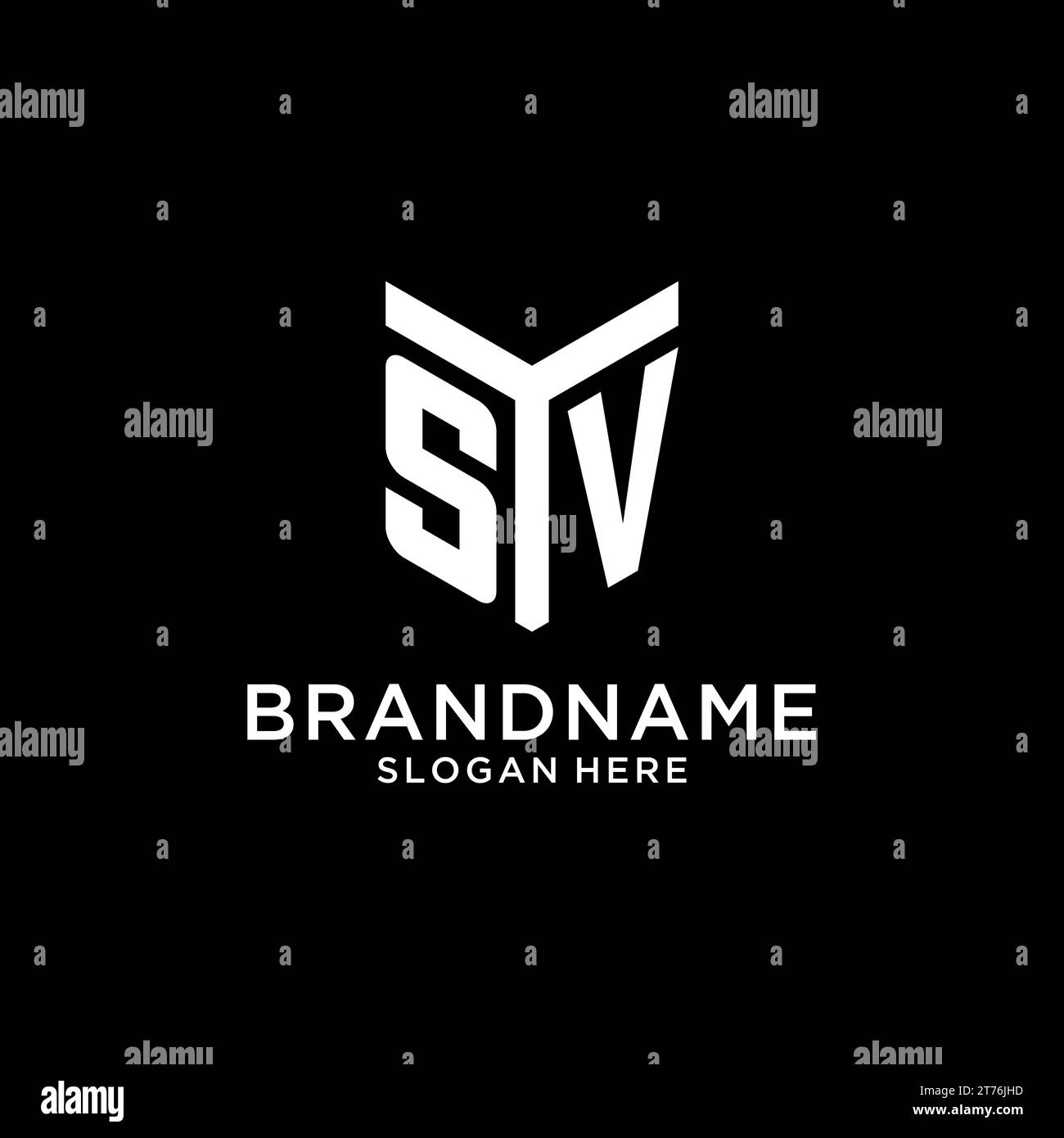 SV mirror initial logo, creative bold monogram initial design style vector graphic Stock Vector