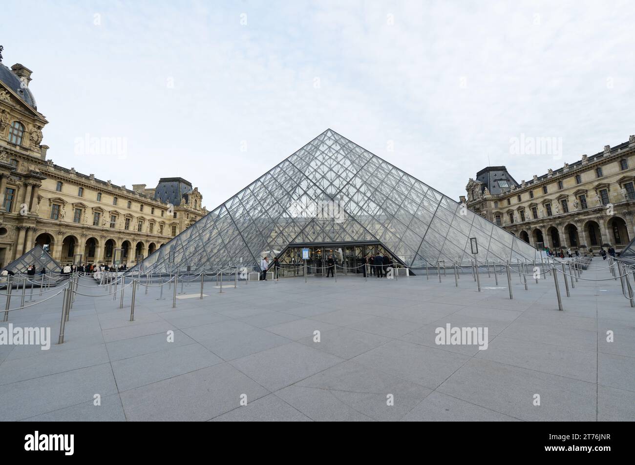 The iconic Pyramide du Louvre at the Louvre museum in Paris, France. Stock Photo