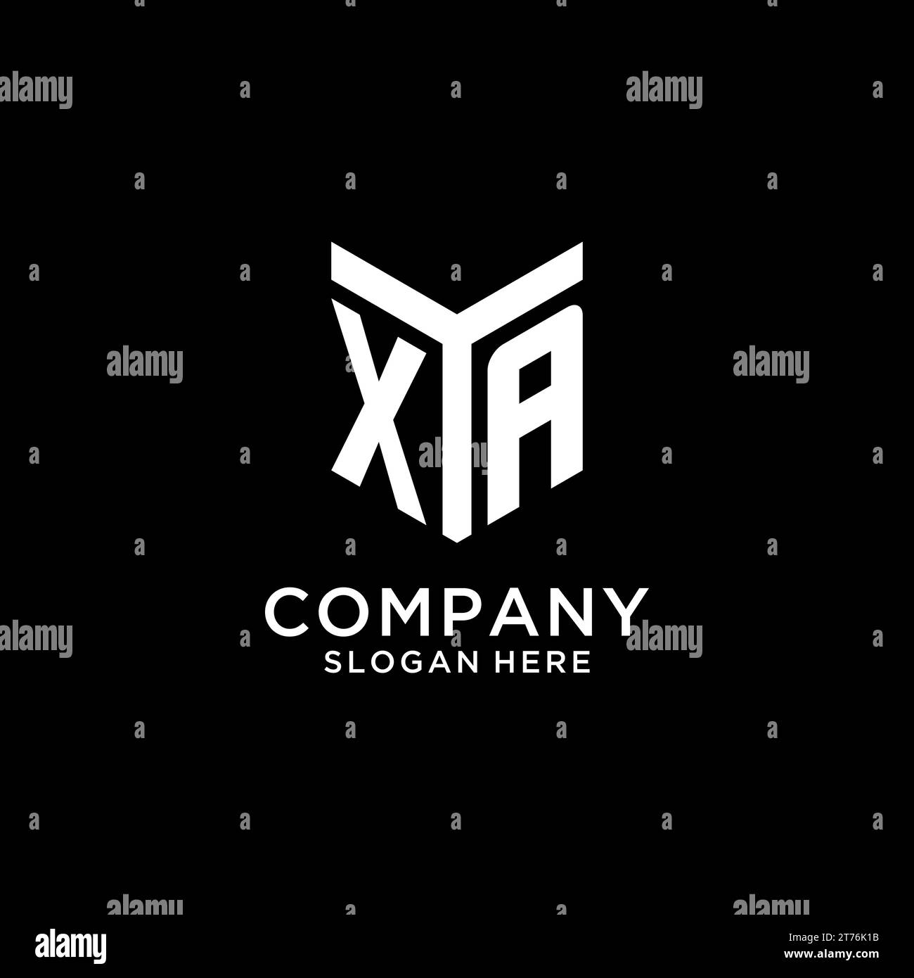 XA mirror initial logo, creative bold monogram initial design style vector graphic Stock Vector