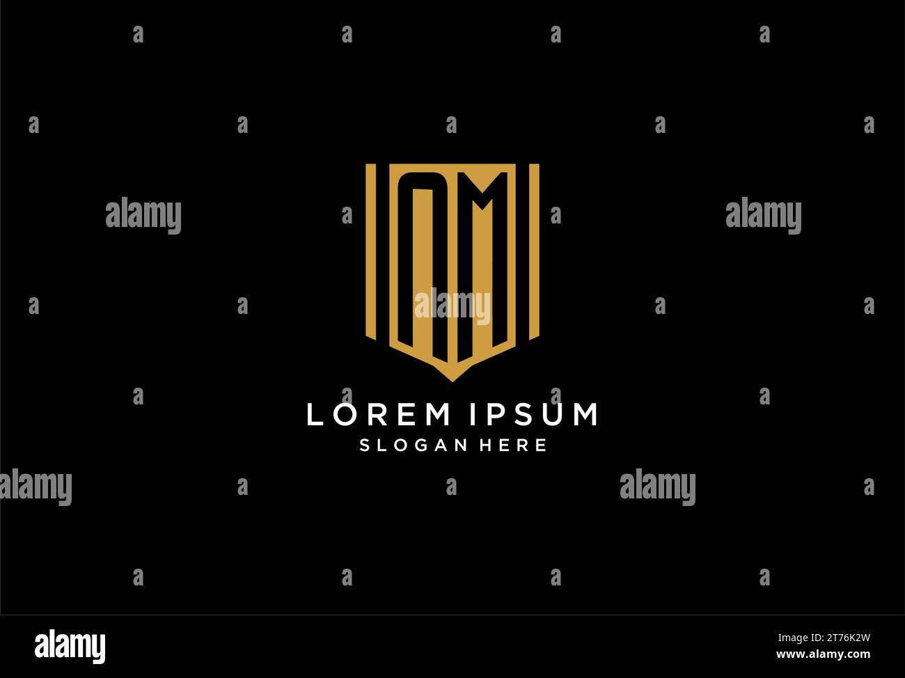 NM monogram logo with geometric shield icon design inspiration Stock ...
