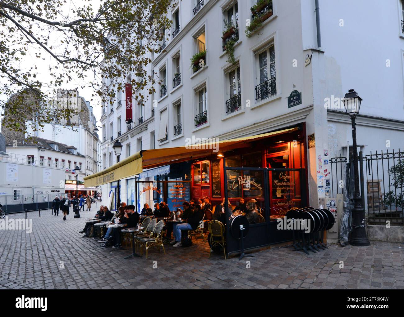 Au Petit Montmartre at the Place des Abbesses, Paris, France Stock Photo
