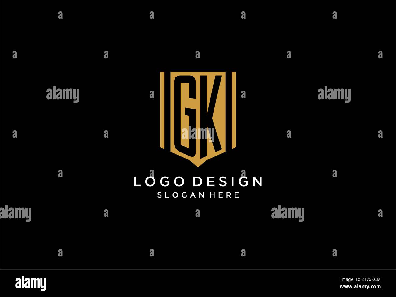 GK monogram logo with geometric shield icon design inspiration Stock ...