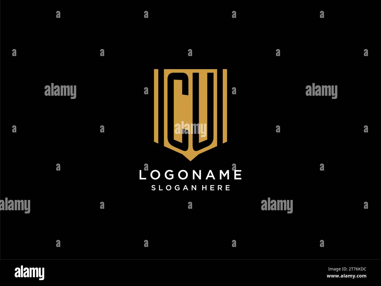CU monogram logo with geometric shield icon design inspiration Stock ...