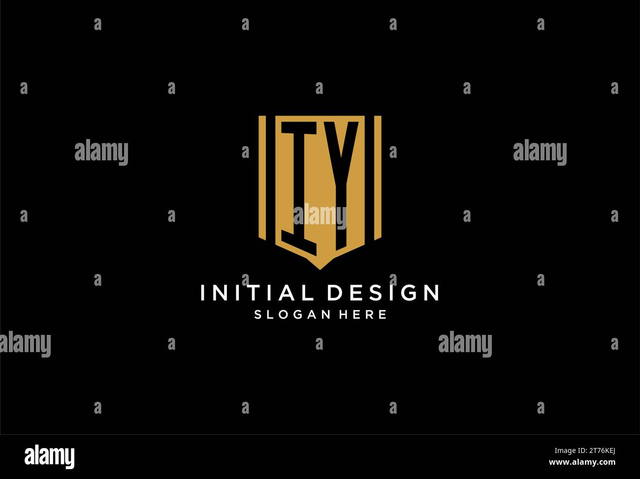 IY monogram logo with geometric shield icon design inspiration Stock ...