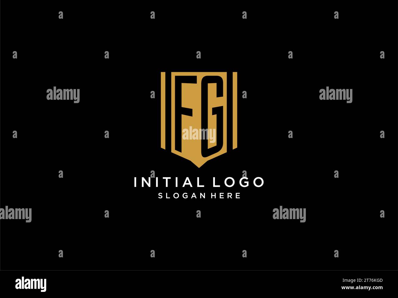 FG monogram logo with geometric shield icon design inspiration Stock ...