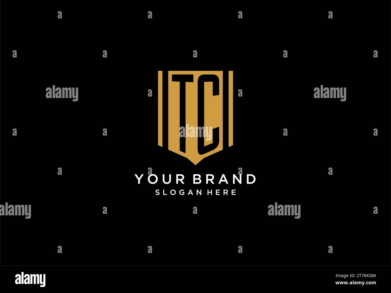 TC monogram logo with geometric shield icon design inspiration Stock ...