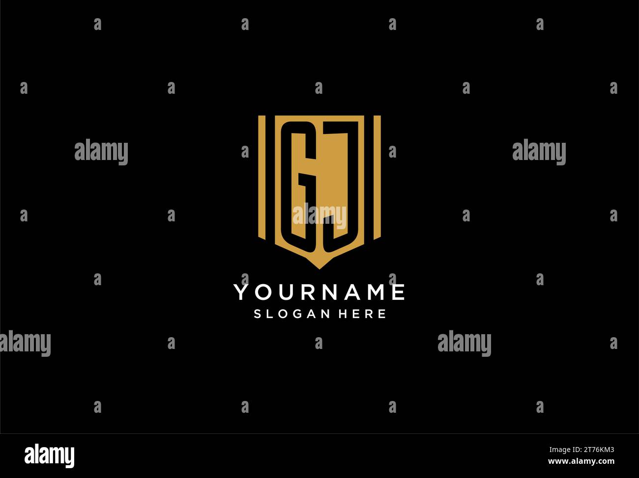 GJ monogram logo with geometric shield icon design inspiration Stock ...