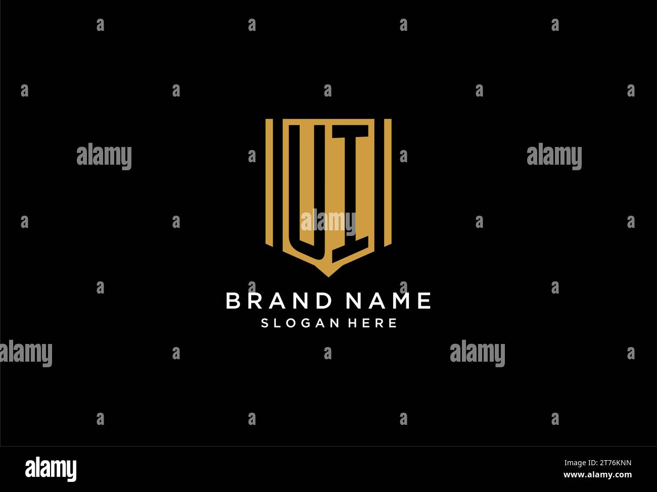 UI monogram logo with geometric shield icon design inspiration Stock ...