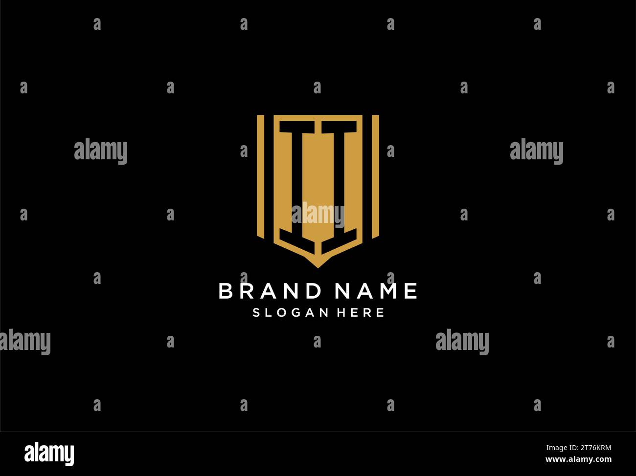 II monogram logo with geometric shield icon design inspiration Stock ...
