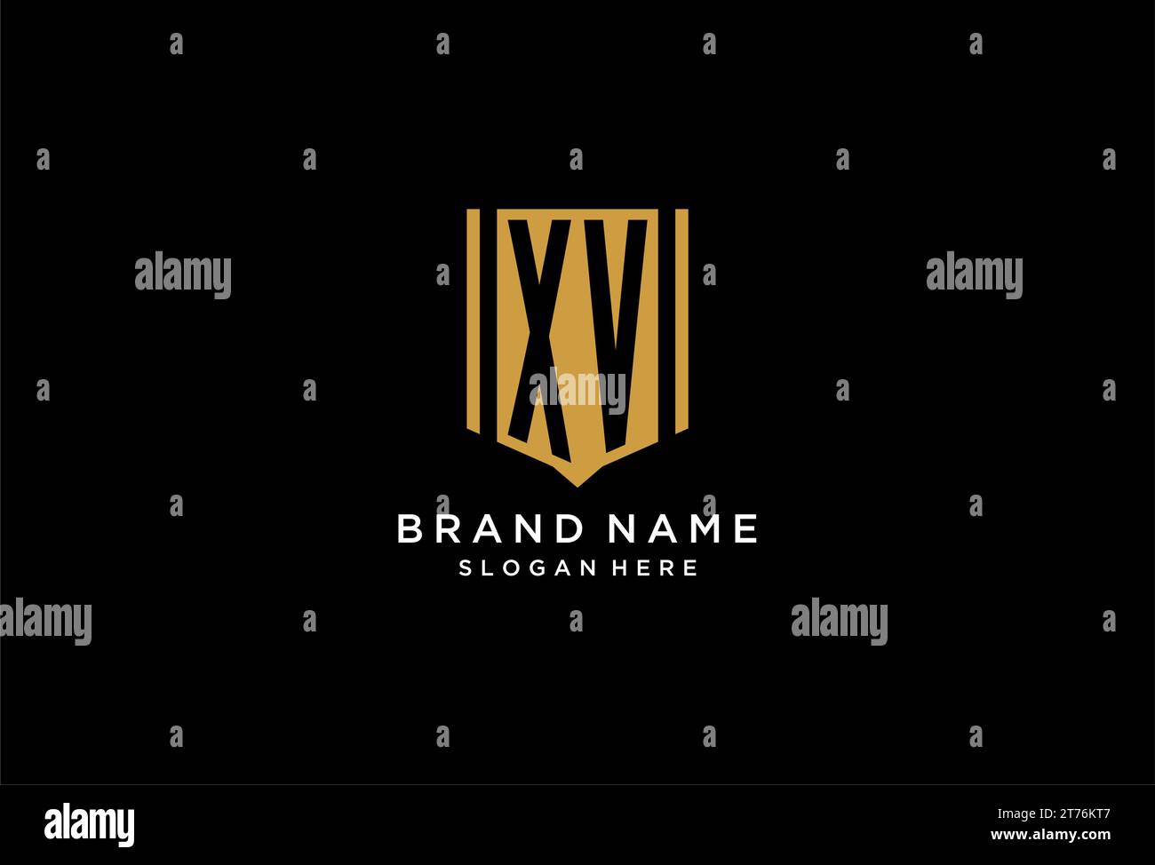 XV monogram logo with geometric shield icon design inspiration Stock ...