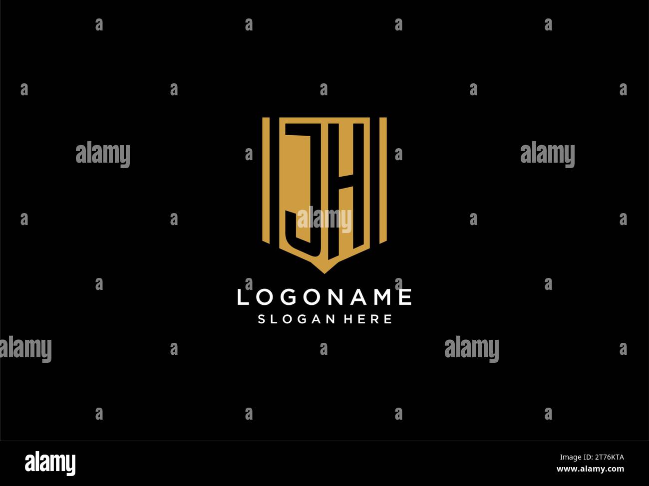 JH monogram logo with geometric shield icon design inspiration Stock ...