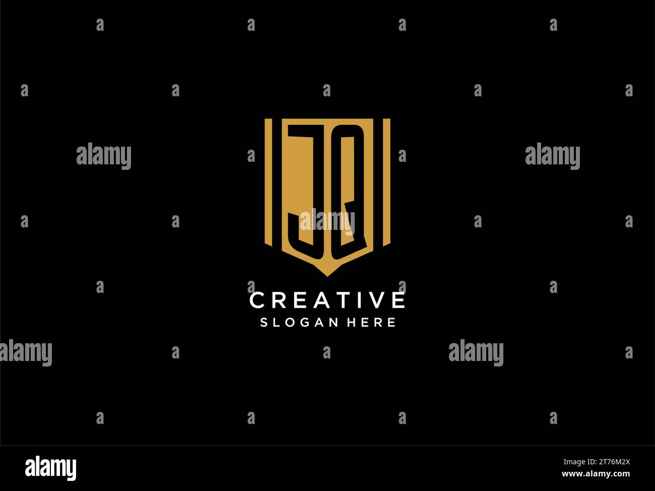 JQ monogram logo with geometric shield icon design inspiration Stock ...