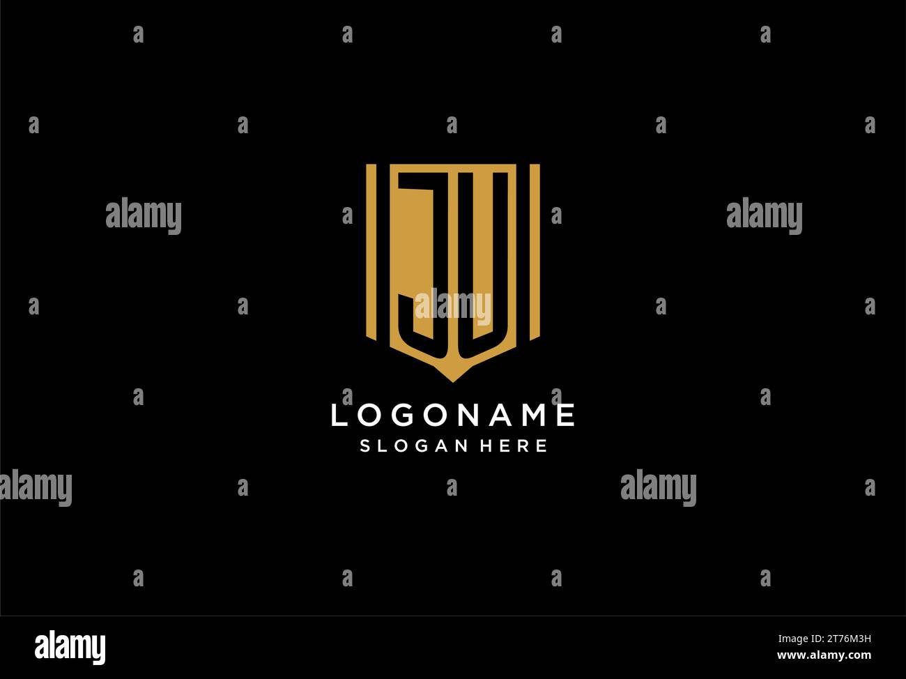 JU monogram logo with geometric shield icon design inspiration Stock ...
