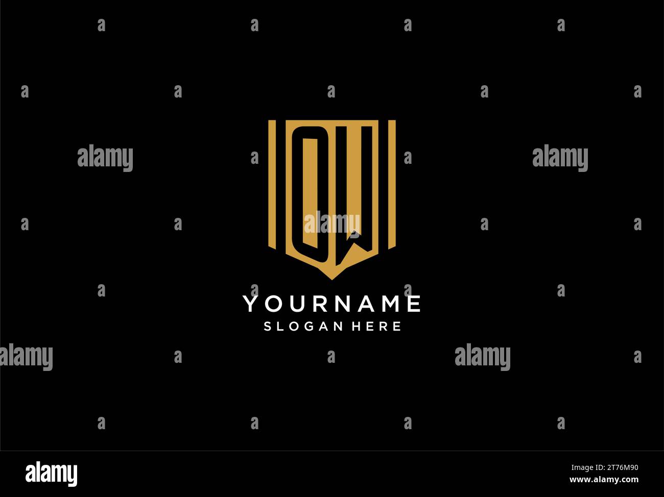 OW monogram logo with geometric shield icon design inspiration Stock ...