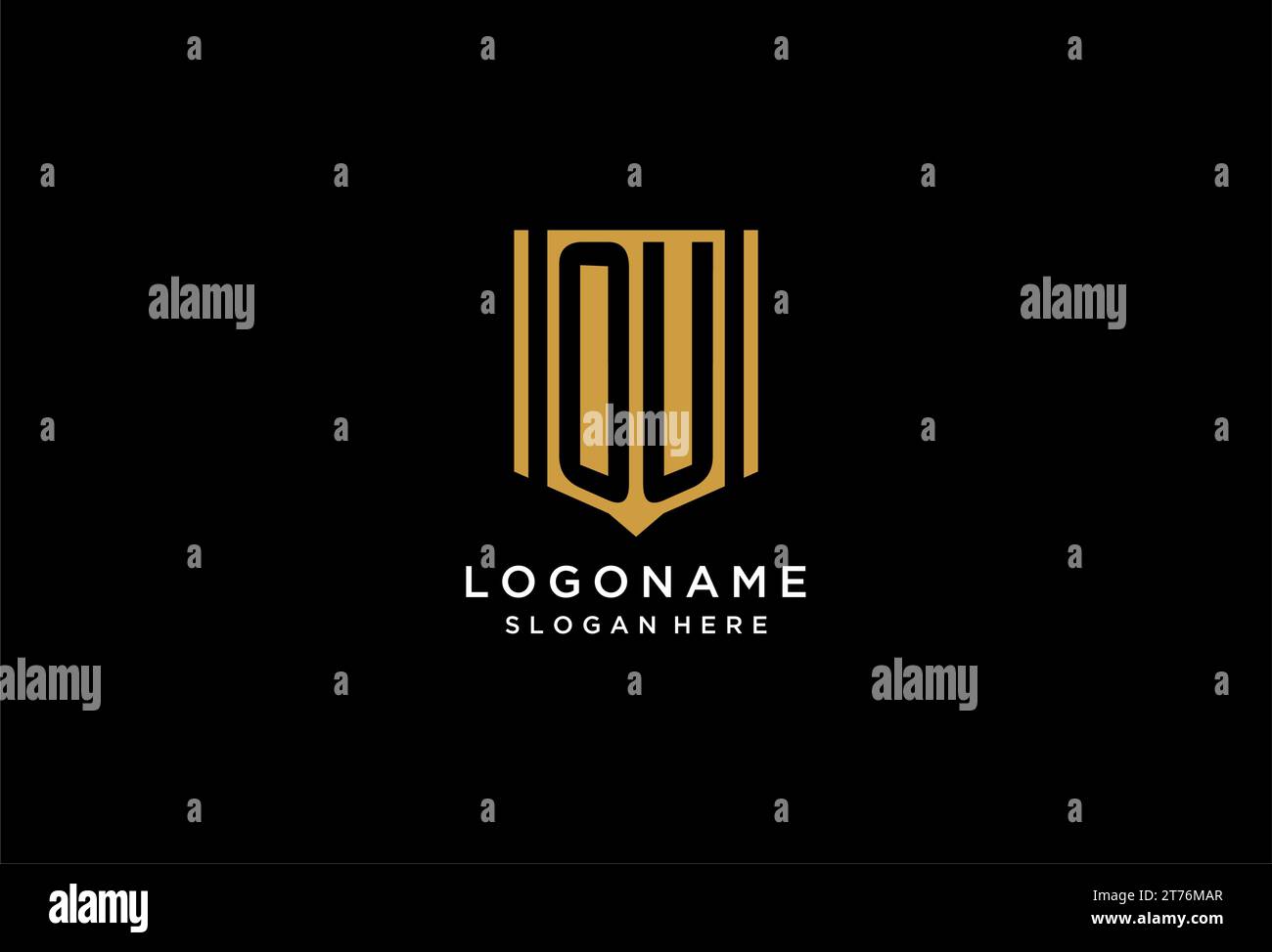 OU monogram logo with geometric shield icon design inspiration Stock ...